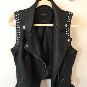 Forever 21 Black Leather Vest